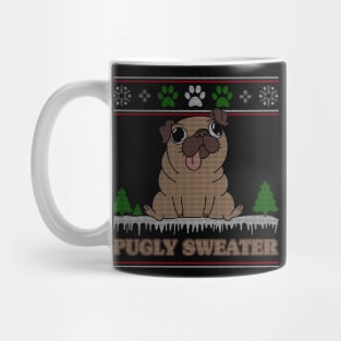 Pugly Sweater Ugly Christmas Sweater Funny Pug Mug